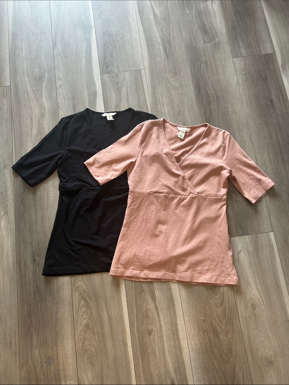 H&M 2-Pack Nursing Tops Pink Black Size Small NWOT